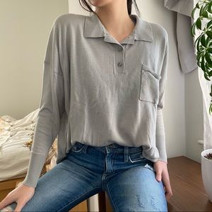 Zara sage knit top